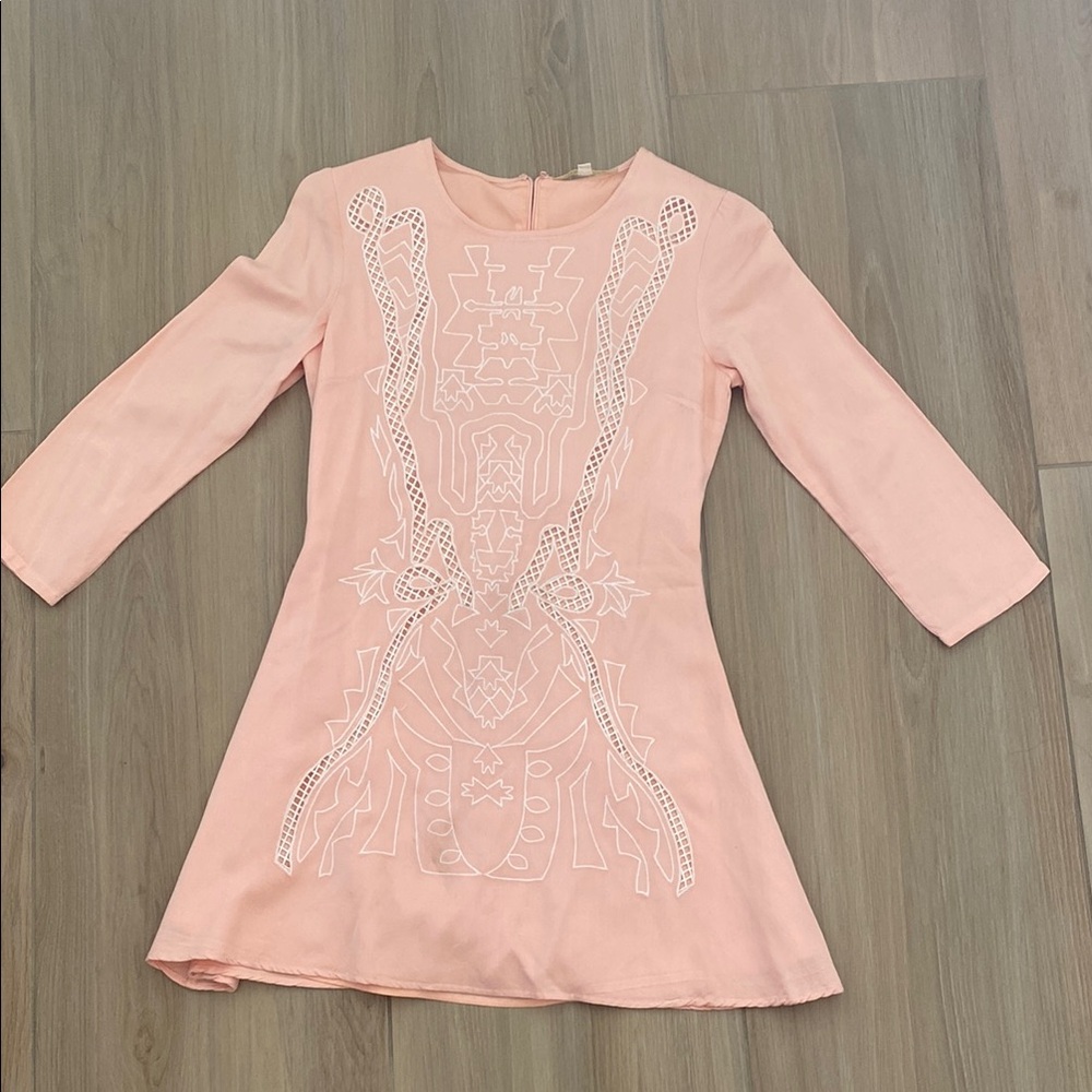 Gianni Bini Pink Cocktail Dress Embroidery Detail